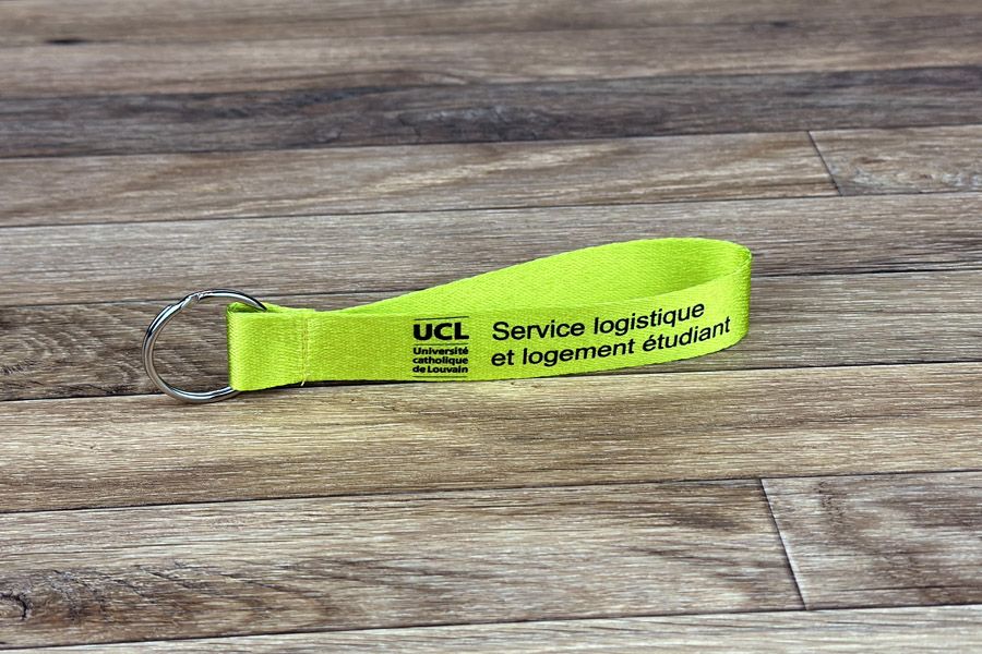 Sleutelhangers van gerecycleerde PET stof met full color opdruk